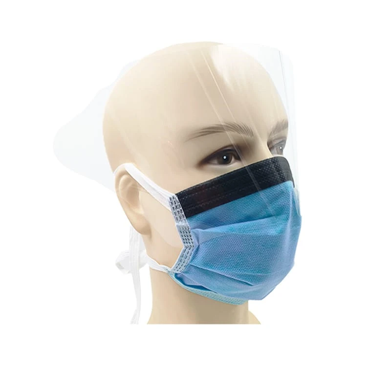 Brilliant blue ASTM Level 3 Procedure Face Mask with Earloops & Visor